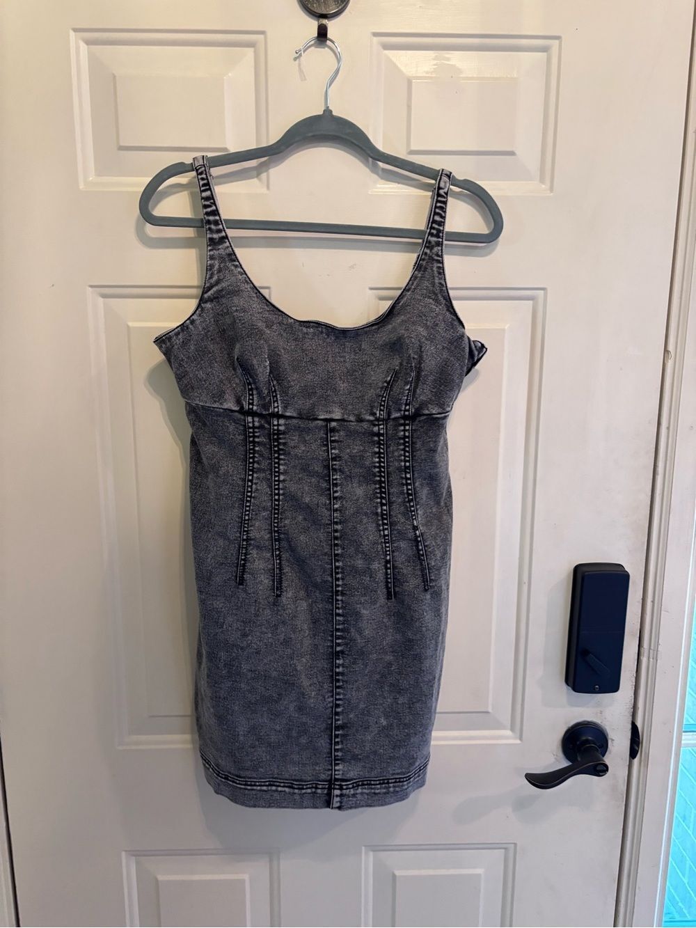 No Boundaries Gray Washed Mini Dress Steampunk Aesthetic - Picture 4 of 4